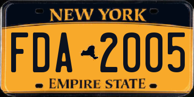 NY license plate FDA2005