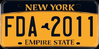 NY license plate FDA2011