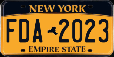 NY license plate FDA2023