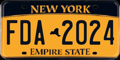 NY license plate FDA2024