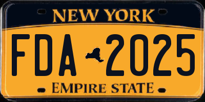 NY license plate FDA2025