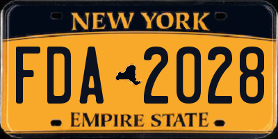 NY license plate FDA2028