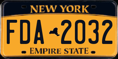 NY license plate FDA2032