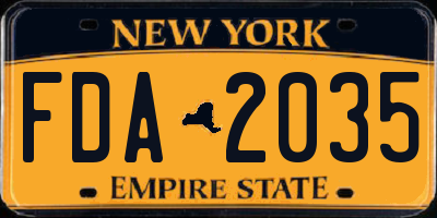 NY license plate FDA2035