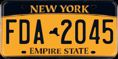 NY license plate FDA2045