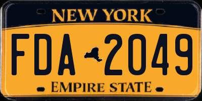 NY license plate FDA2049