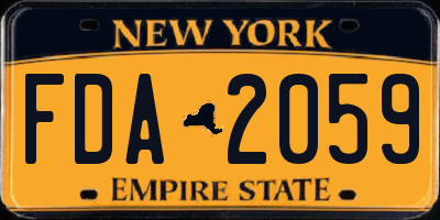 NY license plate FDA2059