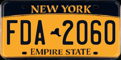 NY license plate FDA2060