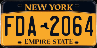 NY license plate FDA2064