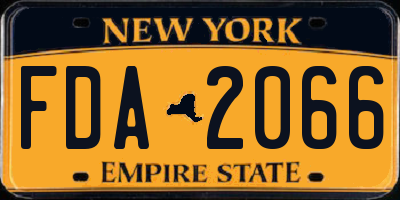 NY license plate FDA2066