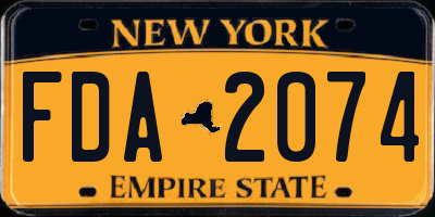 NY license plate FDA2074