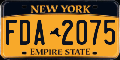 NY license plate FDA2075