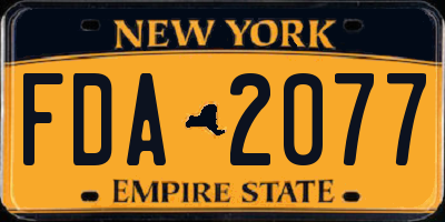 NY license plate FDA2077