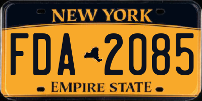 NY license plate FDA2085