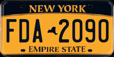 NY license plate FDA2090