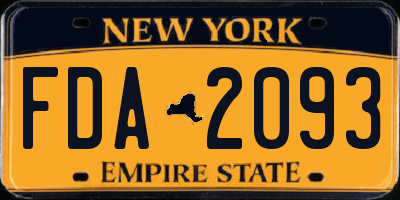 NY license plate FDA2093