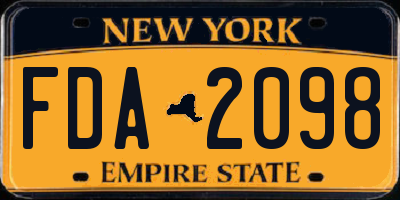 NY license plate FDA2098