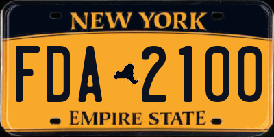 NY license plate FDA2100
