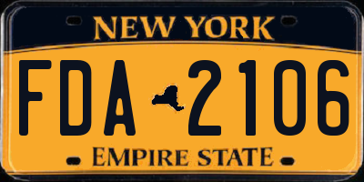 NY license plate FDA2106