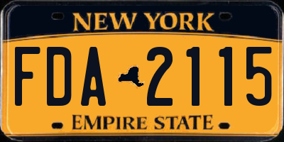NY license plate FDA2115
