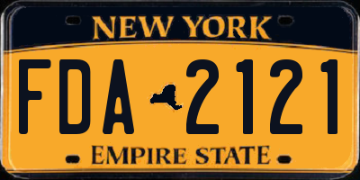 NY license plate FDA2121