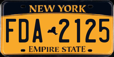 NY license plate FDA2125