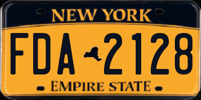 NY license plate FDA2128