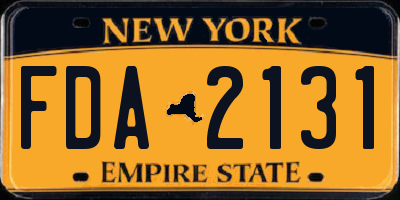 NY license plate FDA2131
