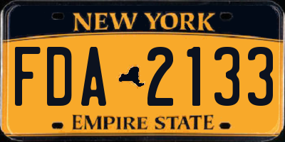 NY license plate FDA2133