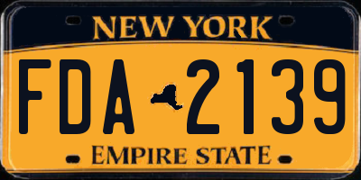 NY license plate FDA2139