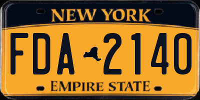 NY license plate FDA2140