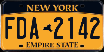 NY license plate FDA2142