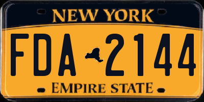 NY license plate FDA2144