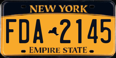 NY license plate FDA2145