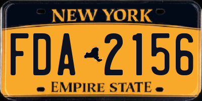 NY license plate FDA2156