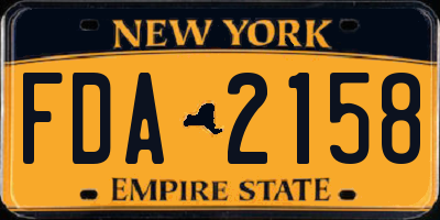 NY license plate FDA2158