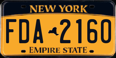 NY license plate FDA2160