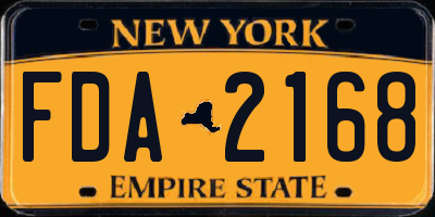 NY license plate FDA2168