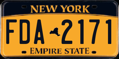 NY license plate FDA2171