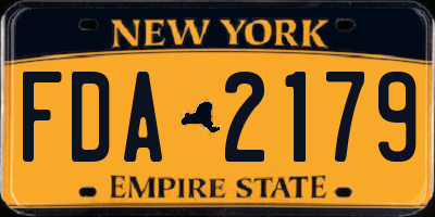 NY license plate FDA2179