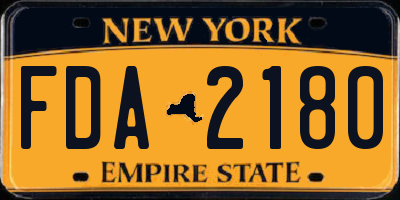 NY license plate FDA2180