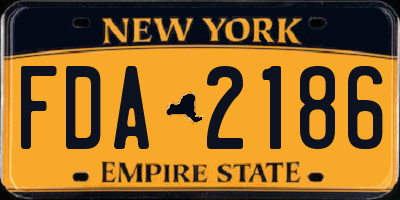 NY license plate FDA2186