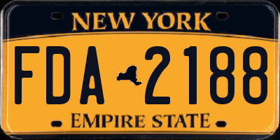 NY license plate FDA2188