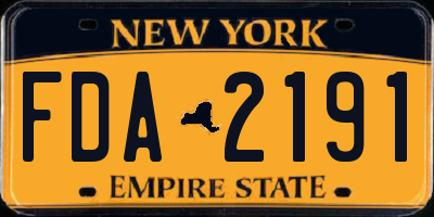 NY license plate FDA2191