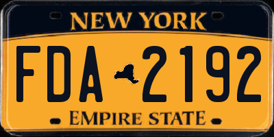 NY license plate FDA2192