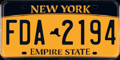 NY license plate FDA2194