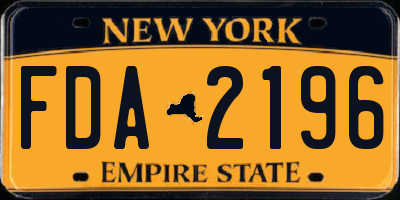 NY license plate FDA2196