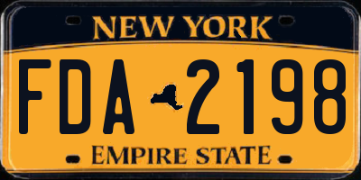 NY license plate FDA2198