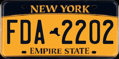 NY license plate FDA2202