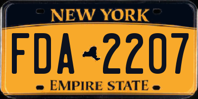 NY license plate FDA2207